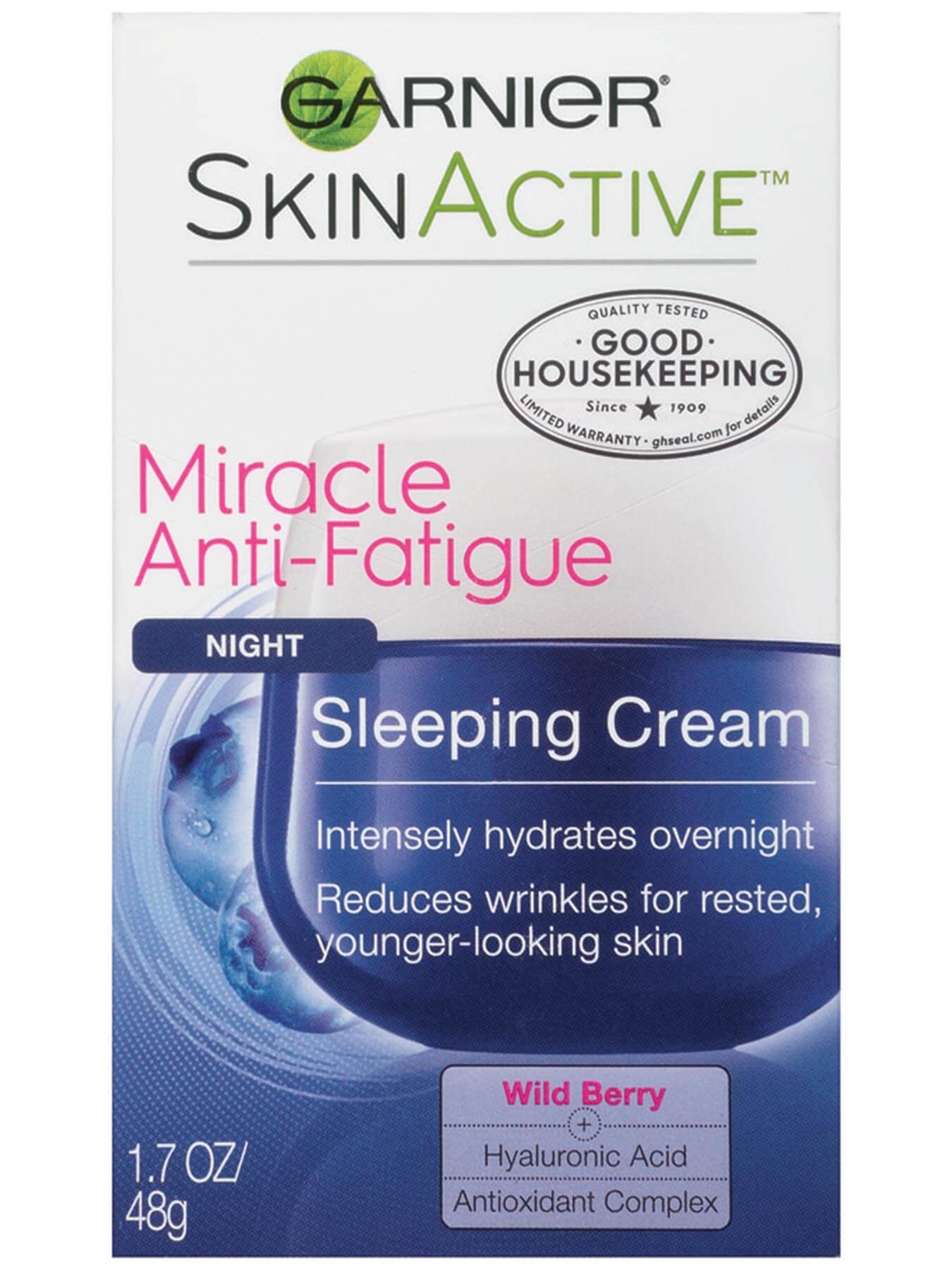 Garnier SkinActive Miracle Sleeping Cream Anti-Age + Anti-Fatigue Night Cream for Dull, Tired Skin